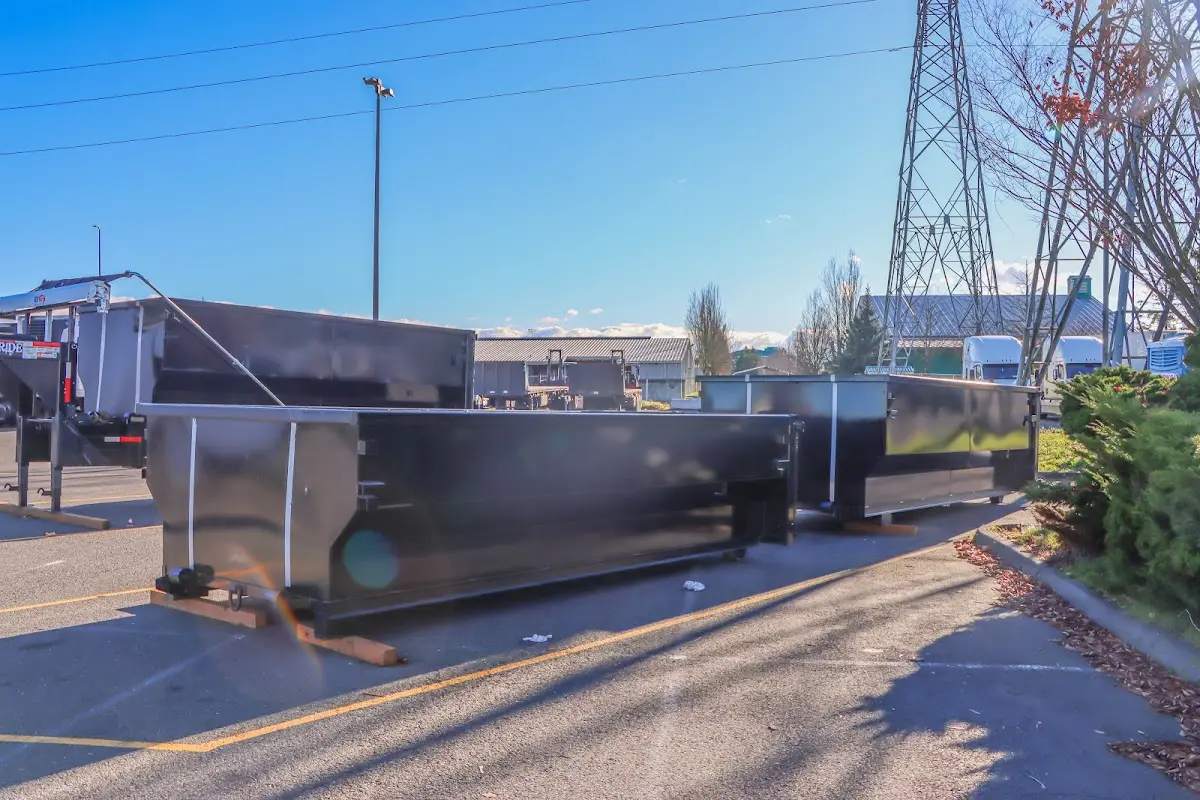 Roll-off dumpster ready for waste disposal at job site for Estate Cleanout Dumpster Rental in Floris